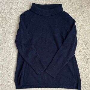 Talbots Blue Cowl Neck Cashmere Sweater